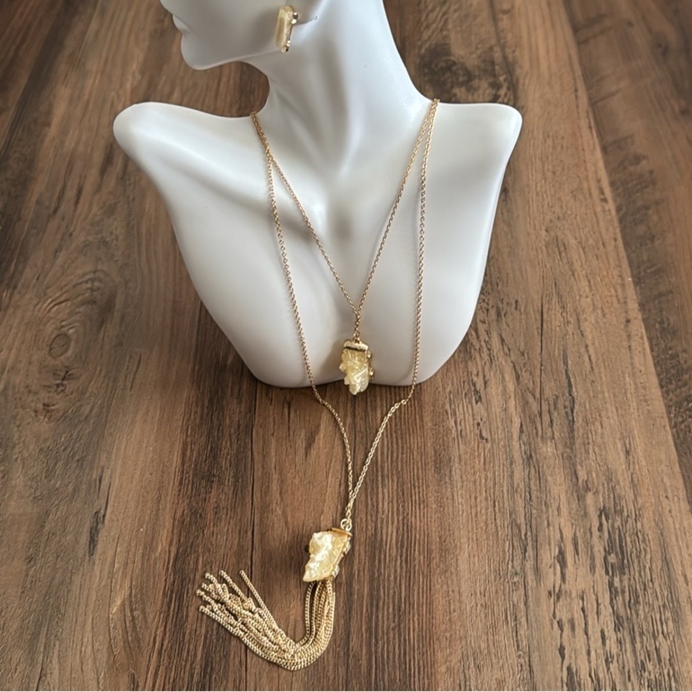 Bansri Elegant Gold Necklace and Earring Set